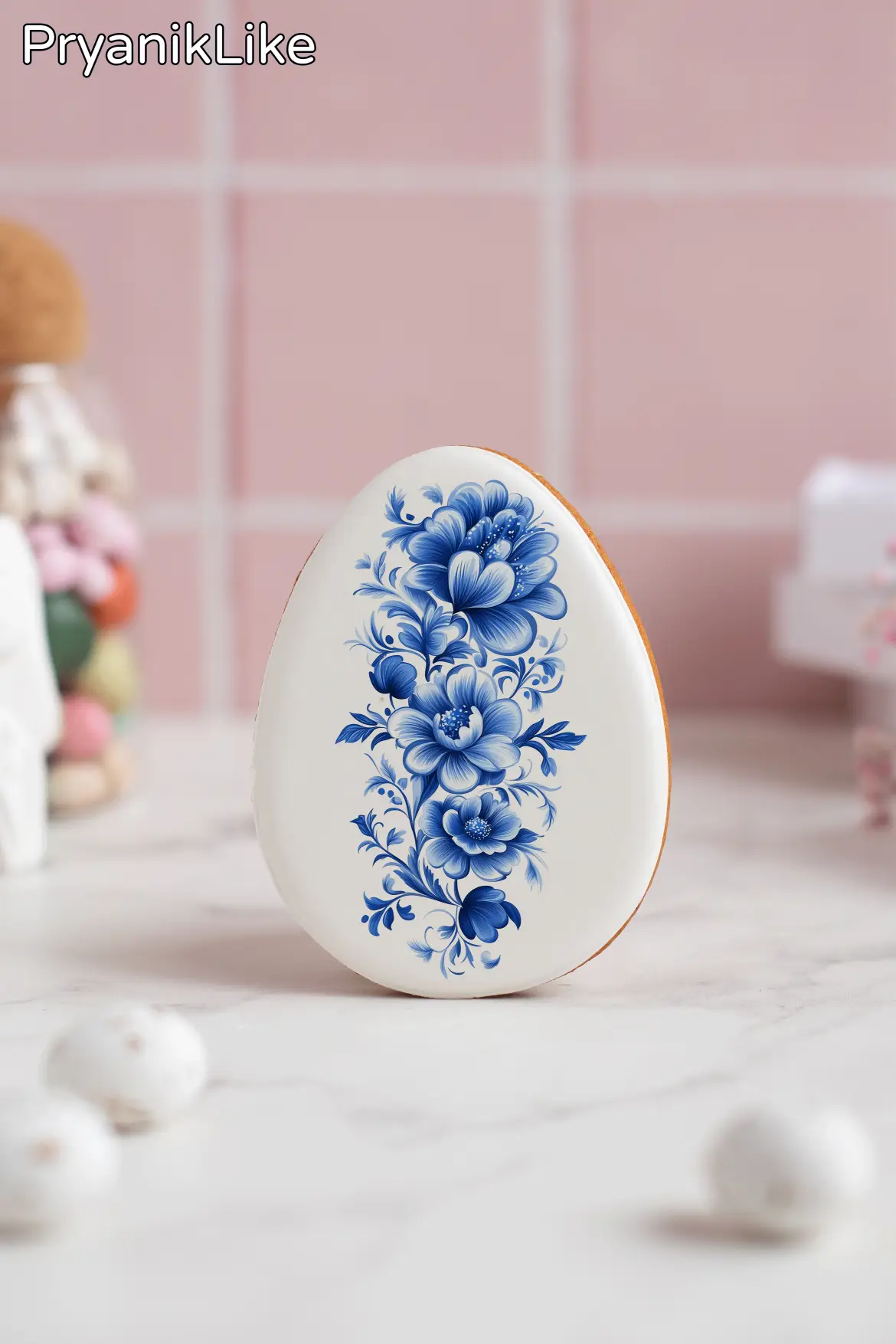 Пряник Пасхальное яйцо (гжель и геометрия)